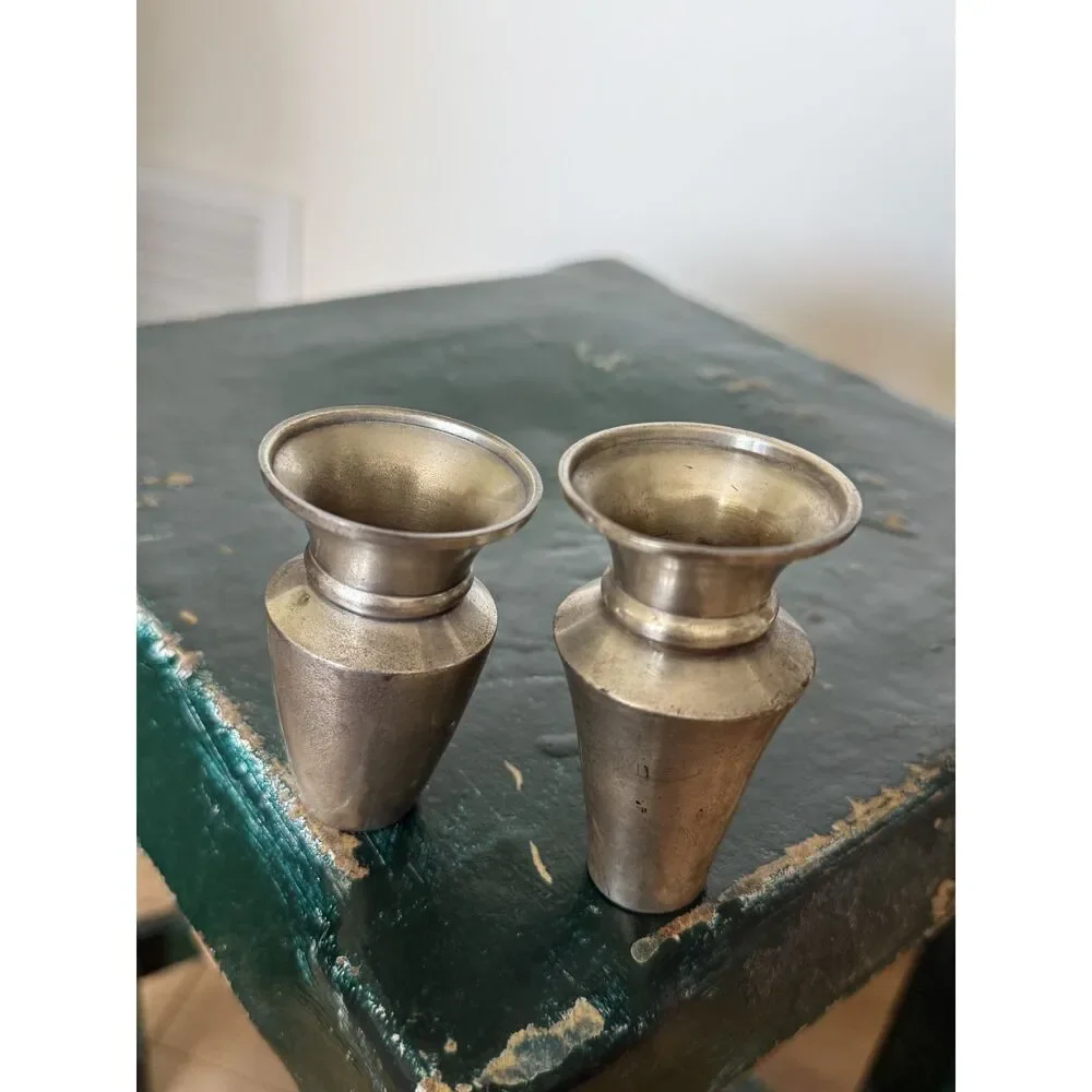 RESTORATION HARDWEAR Silver Tone Pewter Small French Bud Vase Display Mini decor
